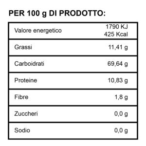 Quaresimali - Valori Nutrizionali - D'Angelo Panificio